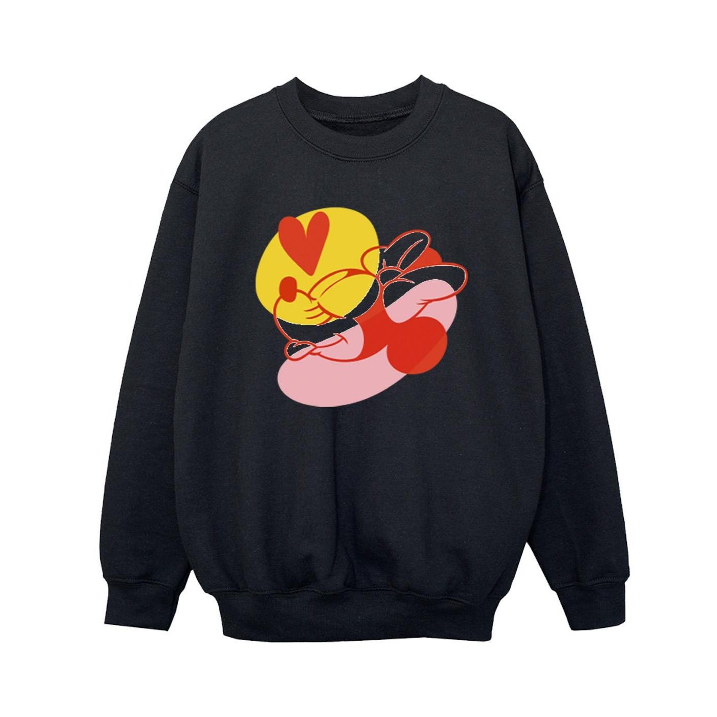 Image of Minnie Mouse Tongue Heart Sweatshirt Unisex Schwarz 128