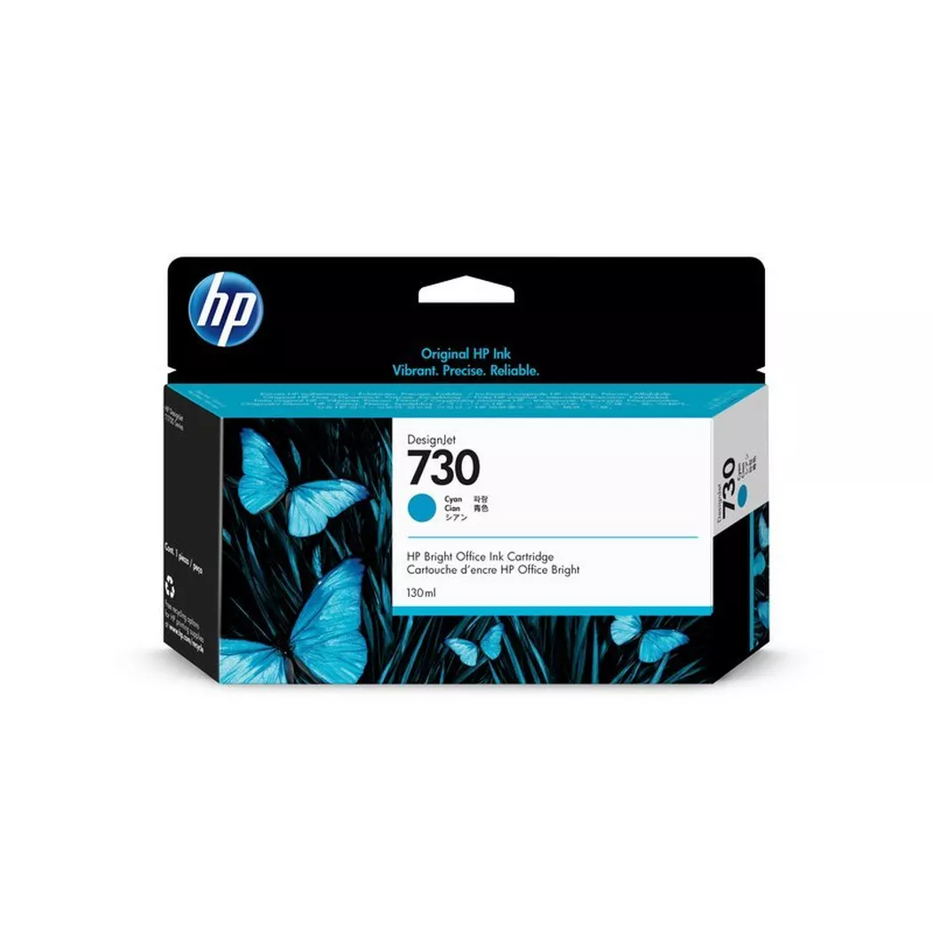 Hewlett-Packard – HP Tintenpatrone 730 cyan P2V62A DesignJet T1700 130ml, One Size