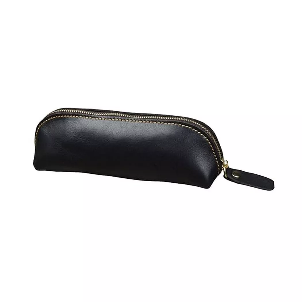 Only-bags.store - Vintage Ledertasche einfache Schreibwaren Aufbewahrungstasche Reißverschlussbox Schulbedarf, One Size, Multicolor