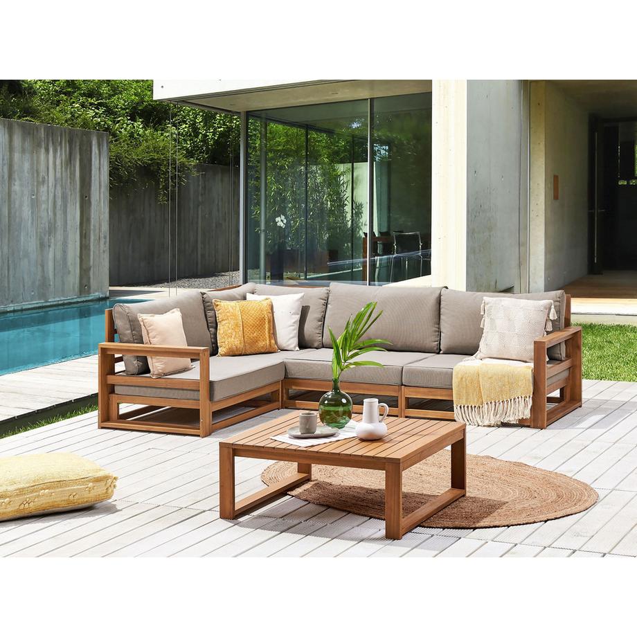 Beliani Set lounge pour jardin en Bois d'acacia certifié FSC® Scandinave TIMOR  