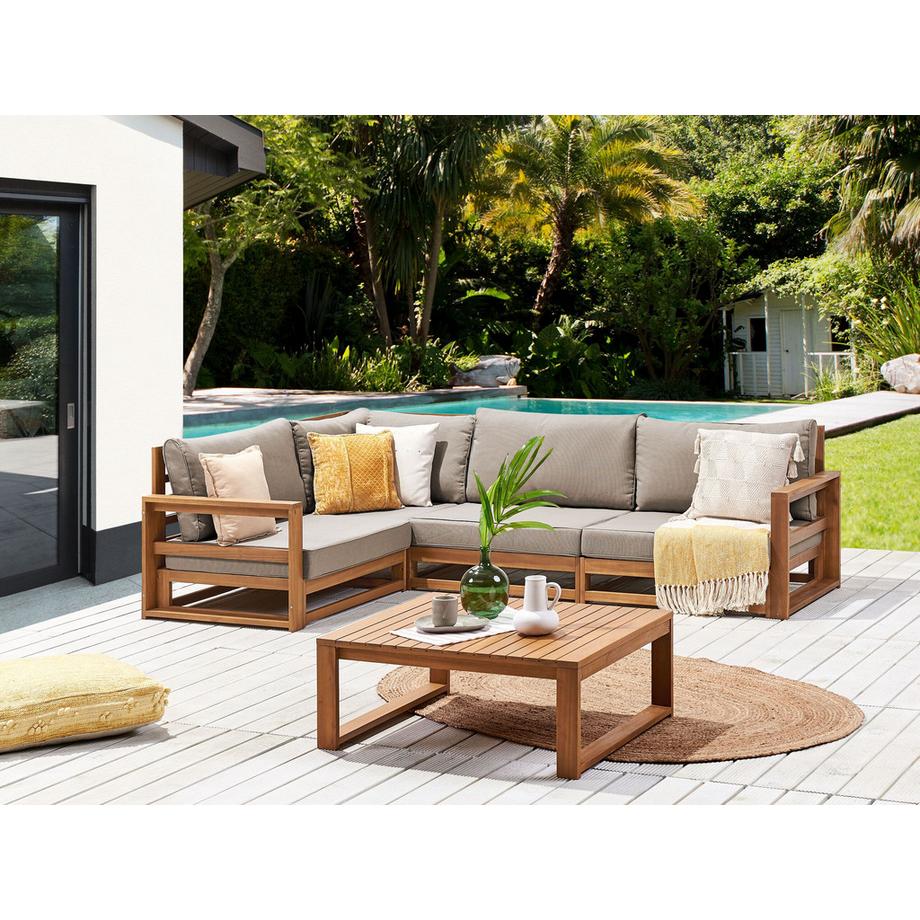 Beliani Set lounge pour jardin en Bois d'acacia certifié FSC® Scandinave TIMOR  