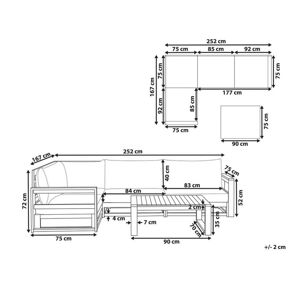 Beliani Set lounge pour jardin en Bois d'acacia certifié FSC® Scandinave TIMOR  
