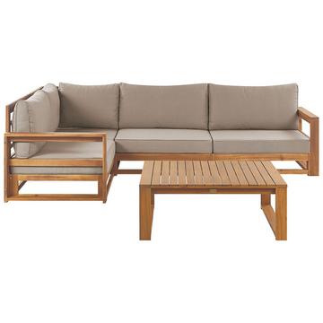Set lounge pour jardin en Bois d'acacia certifié FSC® Scandinave TIMOR