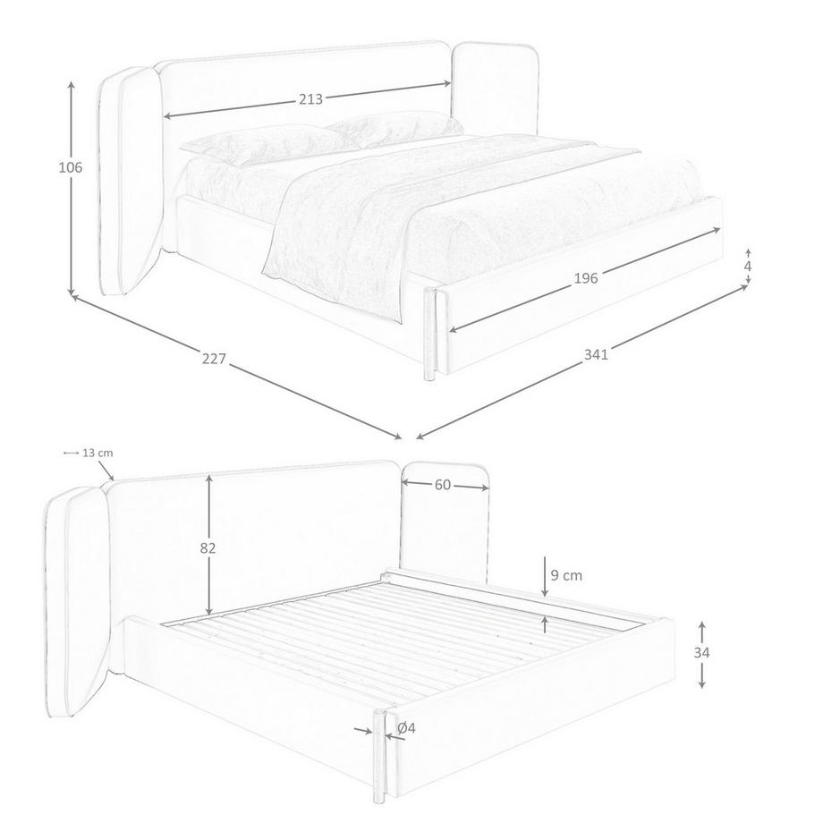 ANGEL CERDA Lit en simili cuir  