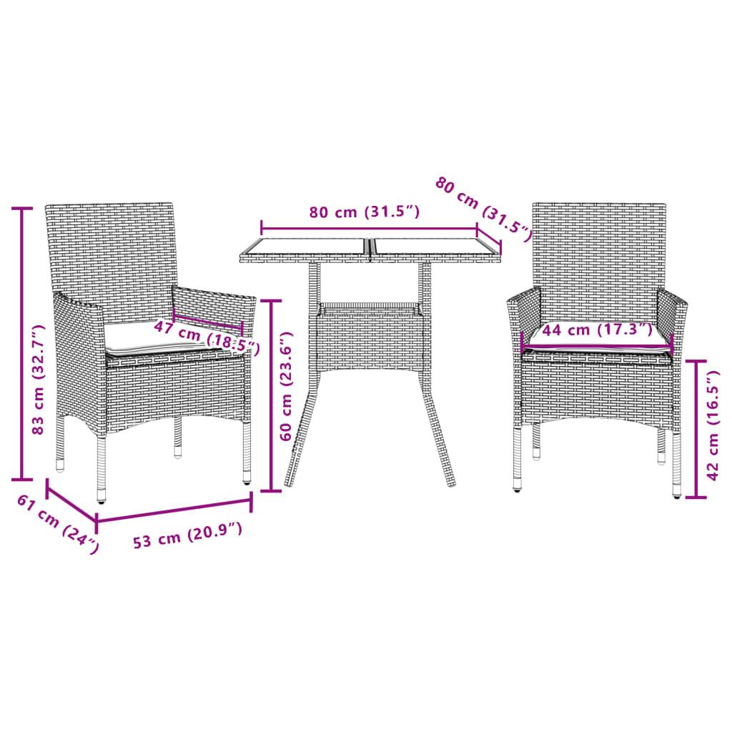 VidaXL Ensemble de salle à manger de jardin rotin synthétique  