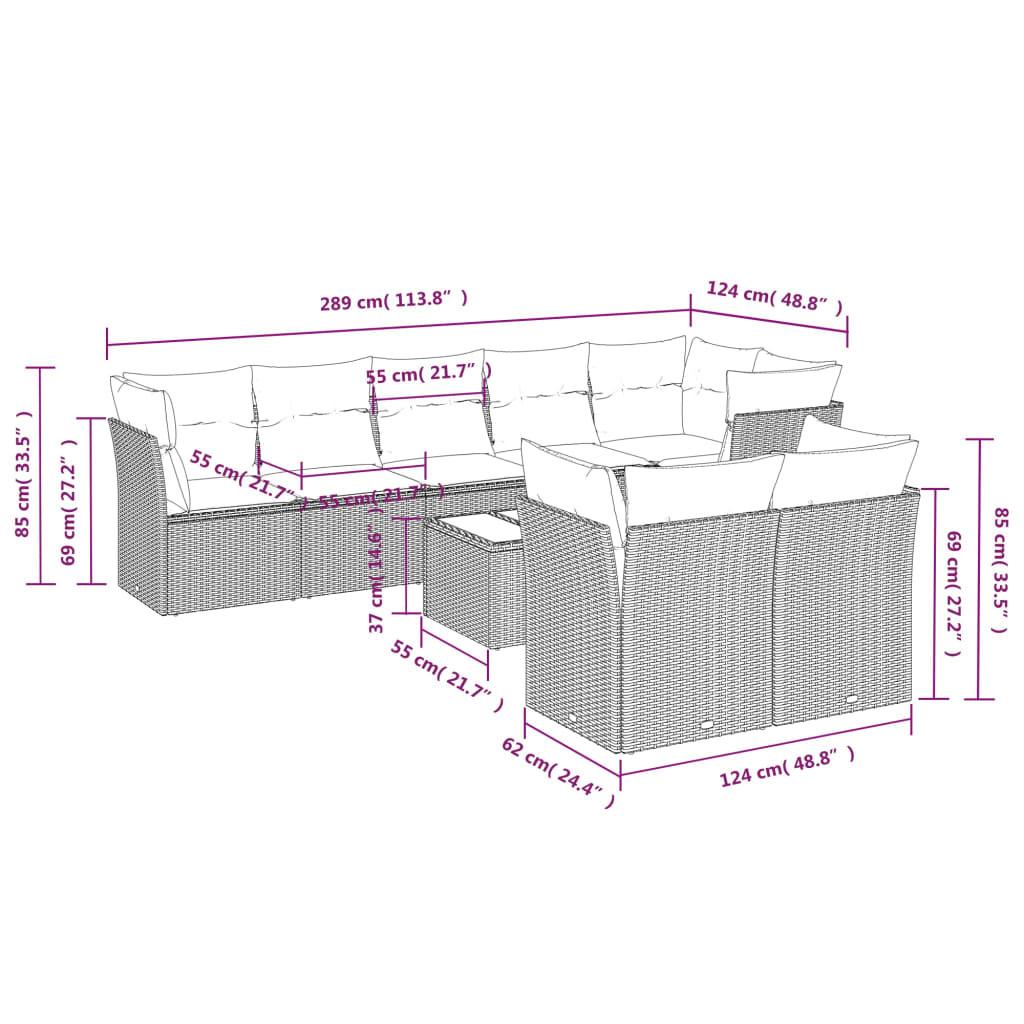 VidaXL Ensemble de canapés de jardin rotin synthétique  