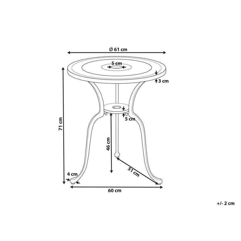 Beliani Outdoor Bistrotisch aus Aluminium Retro DASCIO  