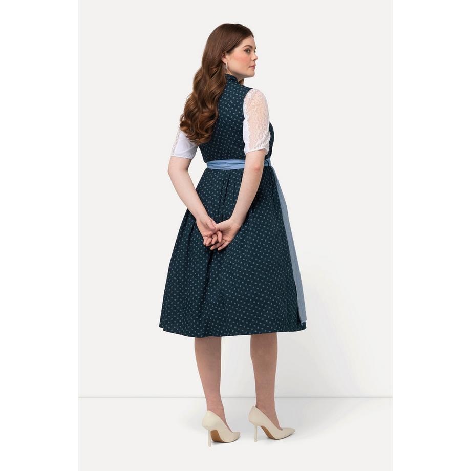 Ulla Popken Dirndl Bottoni Decorativi Collo Alto Senza Maniche  