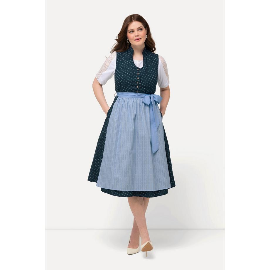 Ulla Popken Dirndl Bottoni Decorativi Collo Alto Senza Maniche  