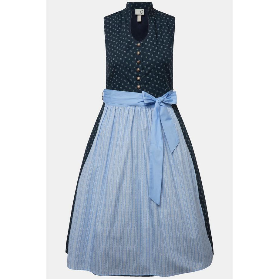 Ulla Popken Dirndl Bottoni Decorativi Collo Alto Senza Maniche  