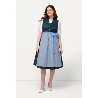 Ulla Popken Dirndl Boutons Décoratifs Col Montant Sans Manches  