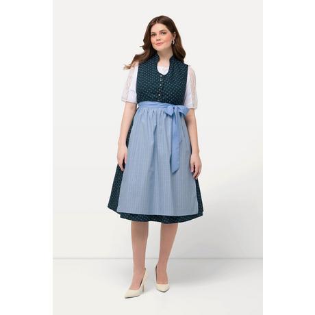 Ulla Popken Dirndl Boutons Décoratifs Col Montant Sans Manches  