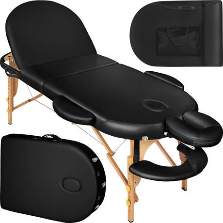 Tectake Table de massage Sawsan 3 zones avec rembourrage de 5cm et châssis en bois  