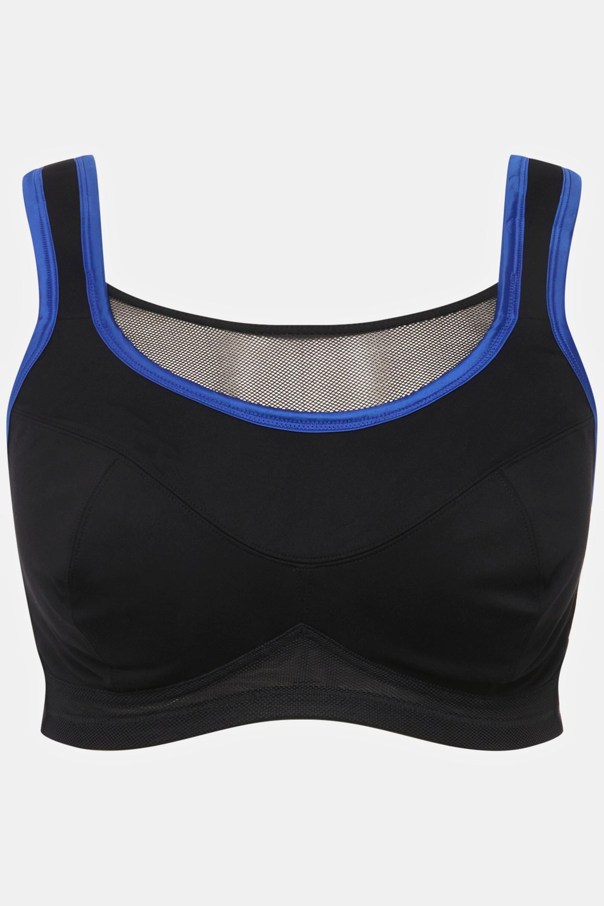 Ulla Popken  Reggiseno sportivo senza ferretto con mesh, spalline larghe e coppa C-E 