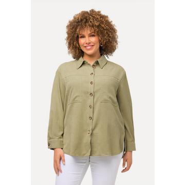 Blusa dal taglio oversize in velluto a coste con collo da camicia e maniche lunghe