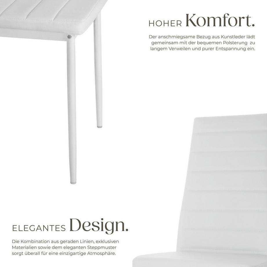 Tectake Lot de chaises avec surpiqûre  