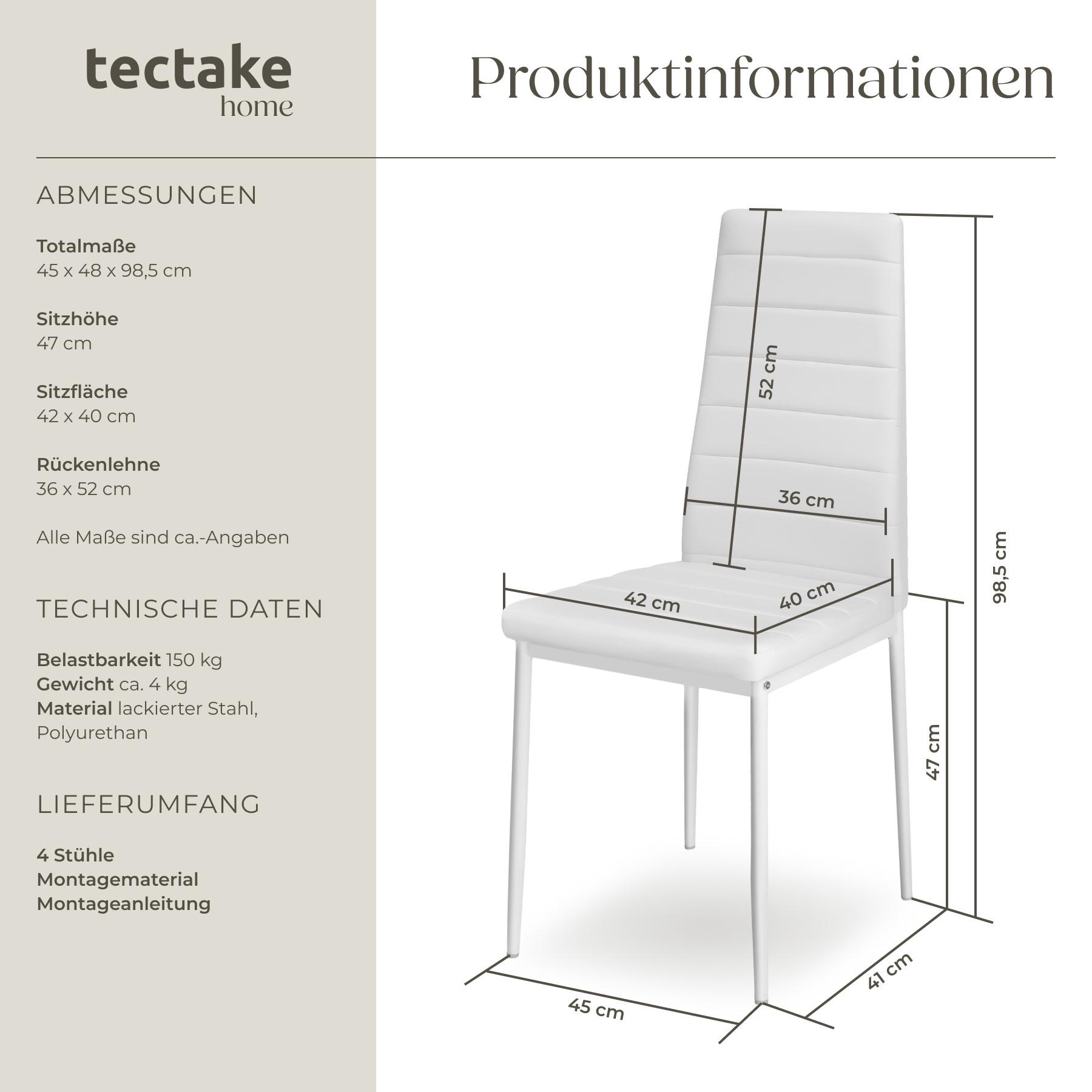 Tectake Esszimmerstühle Kunstleder  