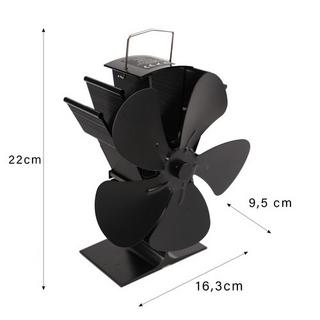 Northio Ventilateur de cheminée à 5 pales alimenté par la chaleur  