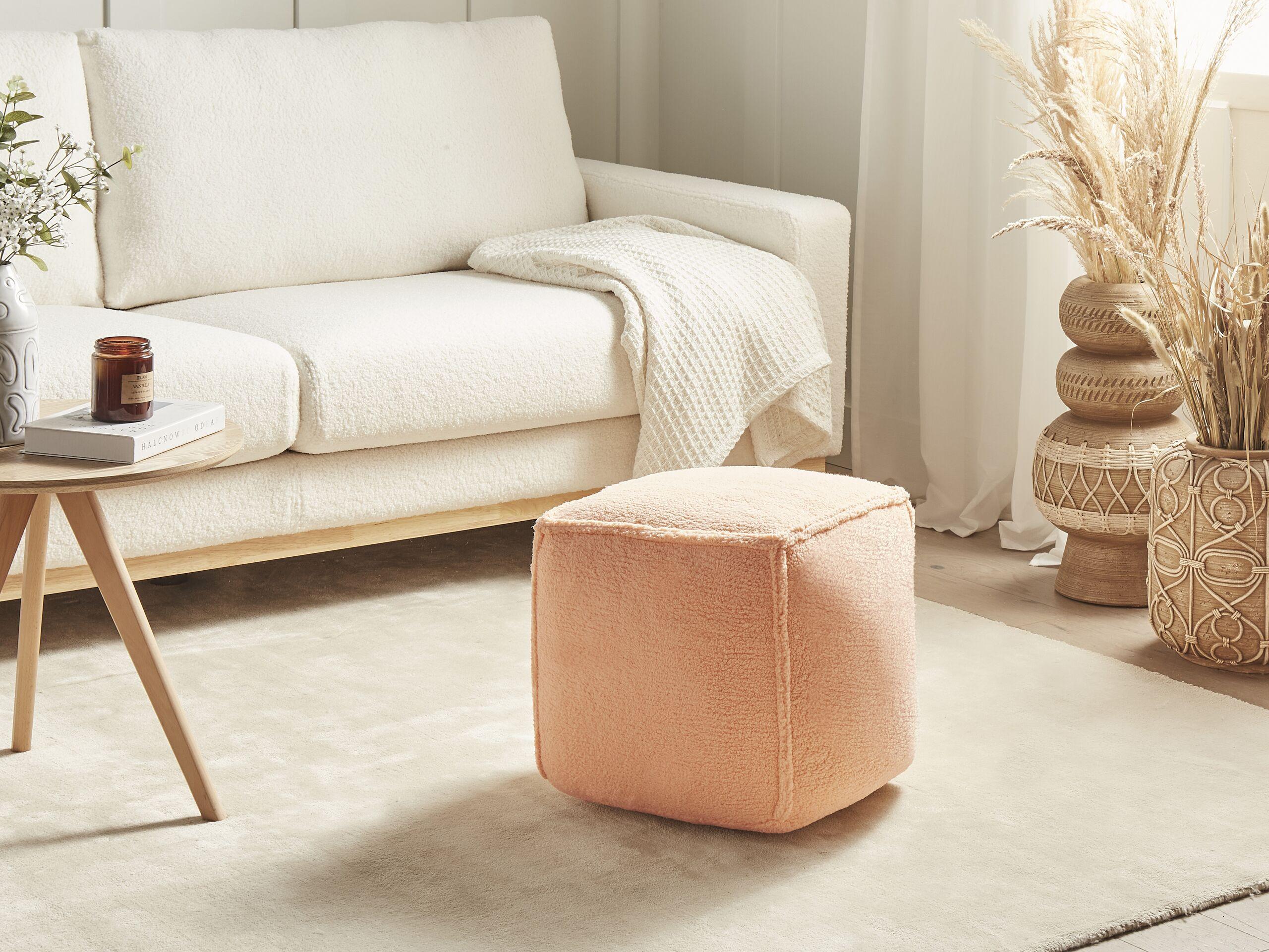 Beliani Pouf aus Bouclé Modern ALIPUR  