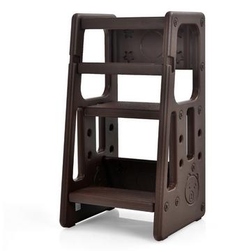 Sgabello da cucina per bambini con doppi corrimano di sicurezza Sgabello per bambini 46,5 x 46,5 x 90 cm Marrone