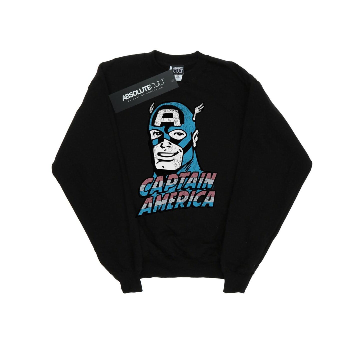 Image of Captain America Distressed Sweatshirt Mädchen Schwarz 128