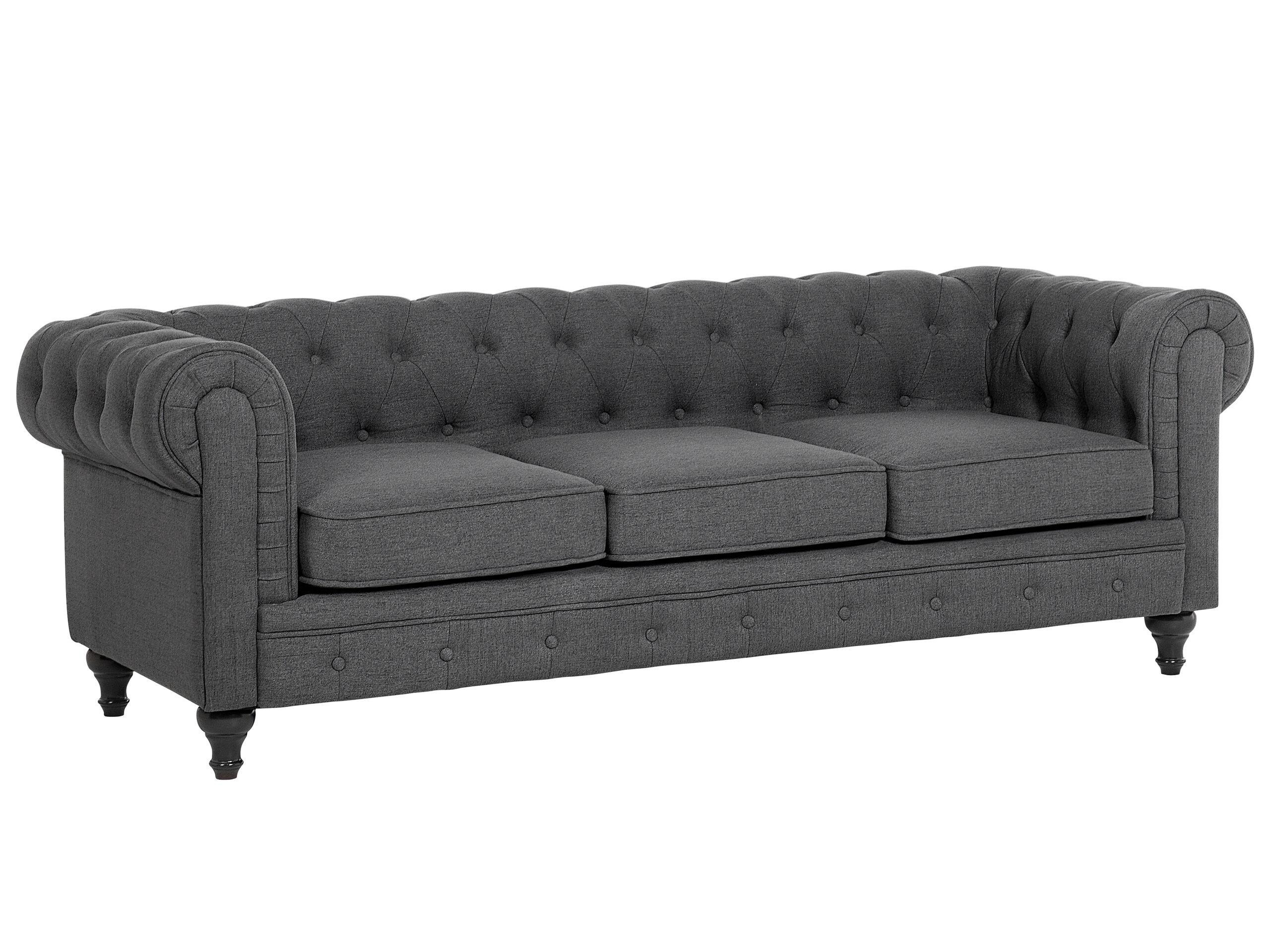 Beliani 3 Sitzer Sofa aus Polyester Glamourös CHESTERFIELD  