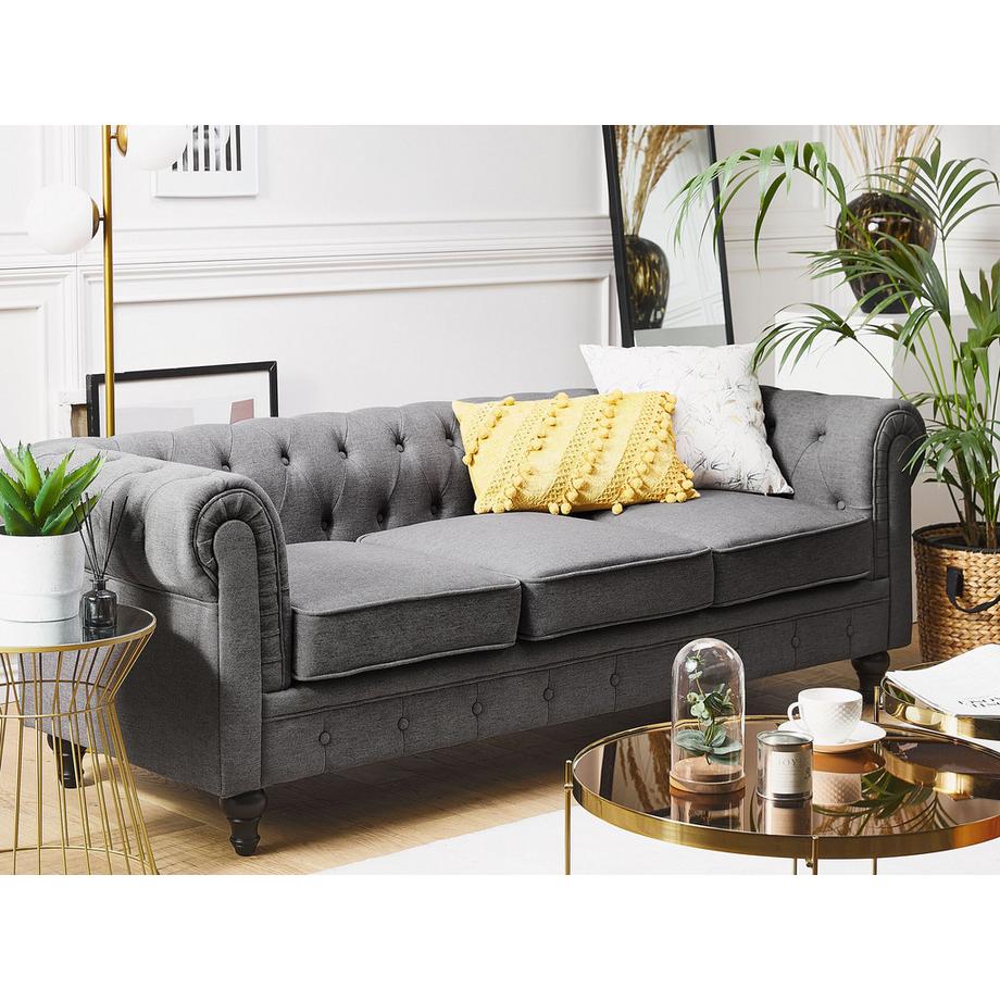 Beliani 3 Sitzer Sofa aus Stoff  CHESTERFIELD  