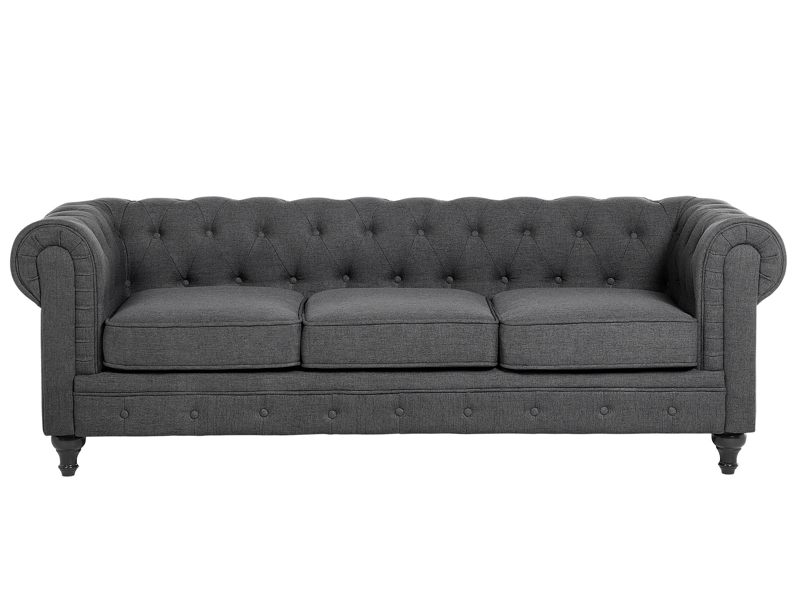 Beliani 3 Sitzer Sofa aus Polyester Glamourös CHESTERFIELD  