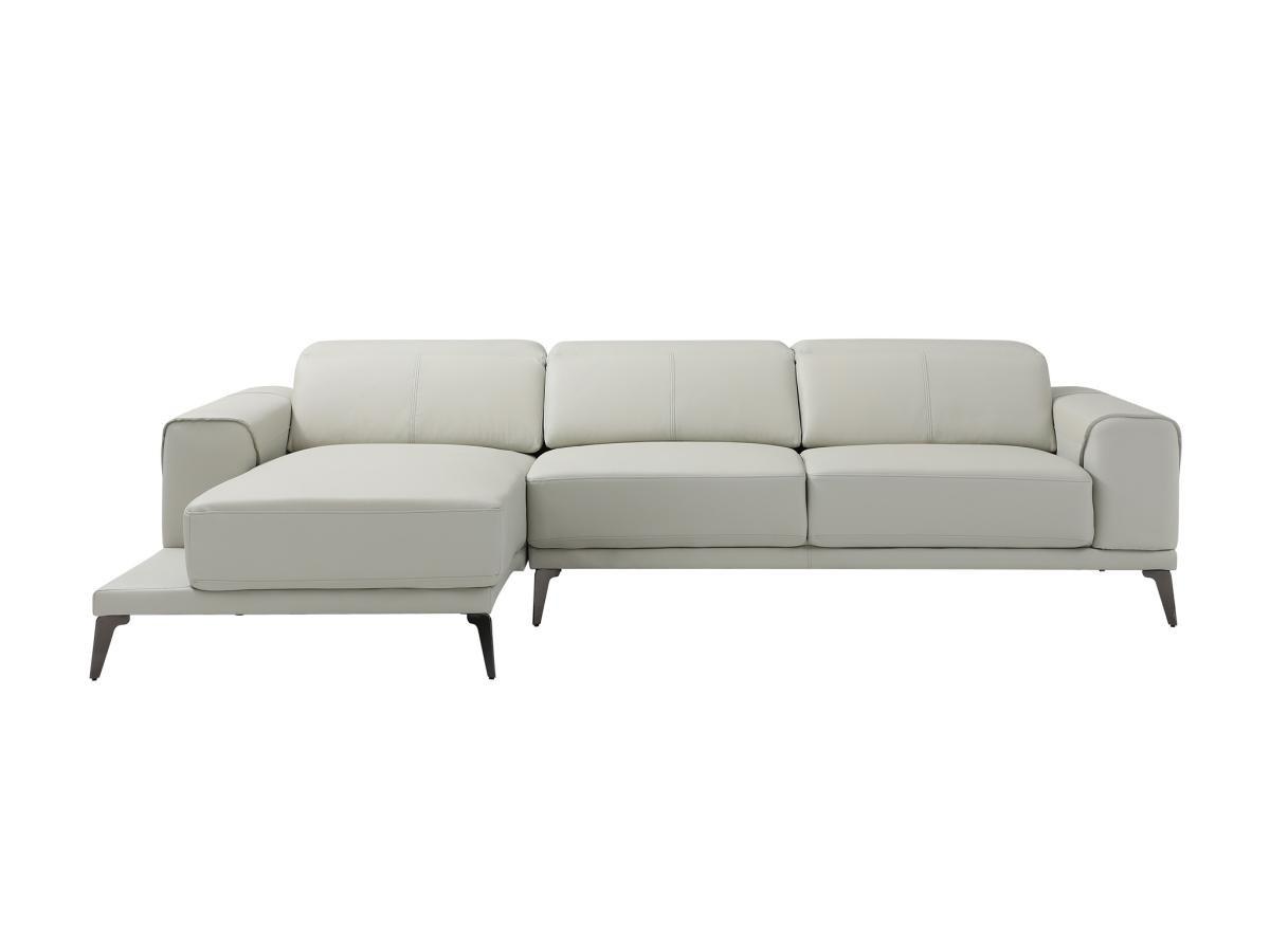 Vente-unique Ecksofa - Büffelleder - Ecke links - Beige - ANDOR  