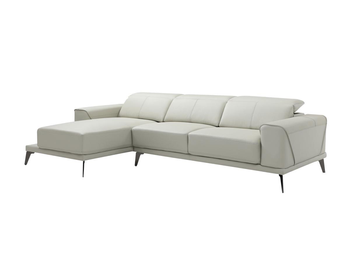 Vente-unique Ecksofa - Büffelleder - Ecke links - Beige - ANDOR  