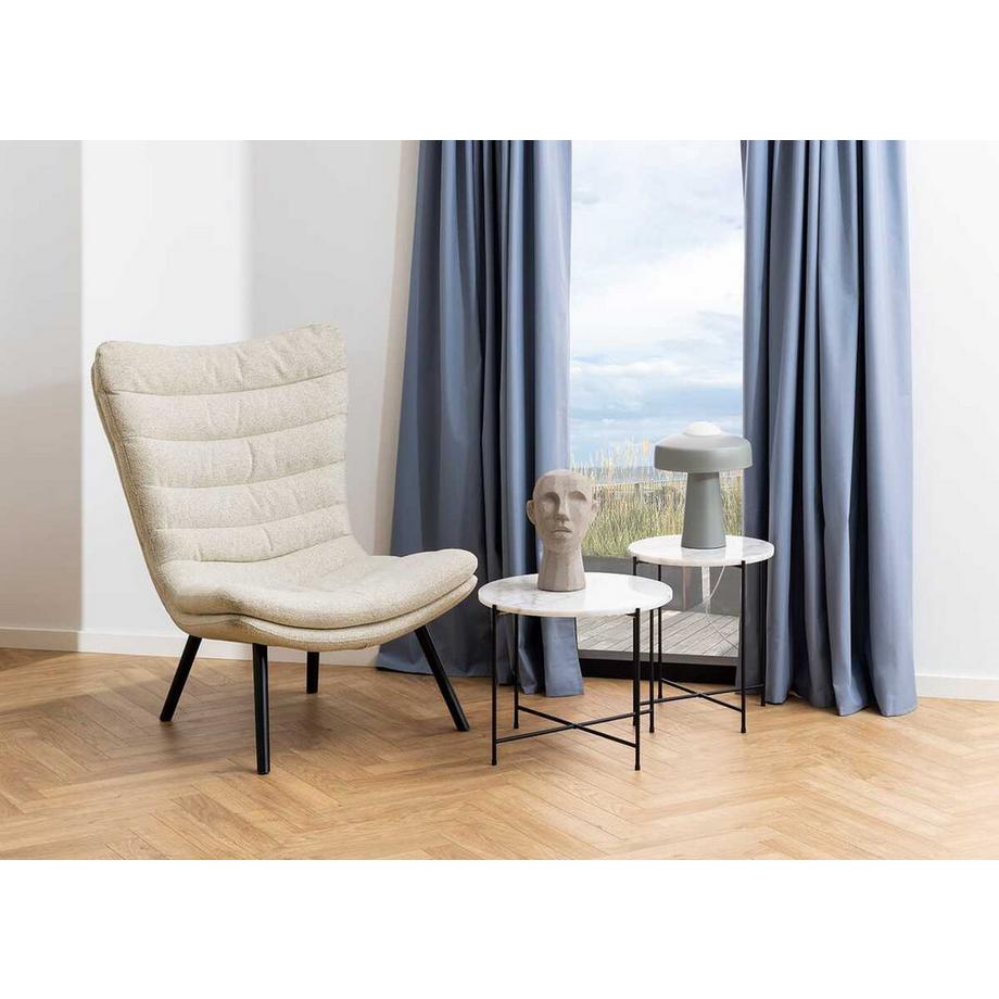 mutoni Table d'appoint Léon marbre blanc 42  