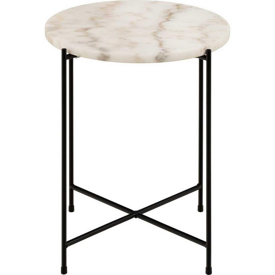 mutoni Table d'appoint Léon marbre blanc 42  