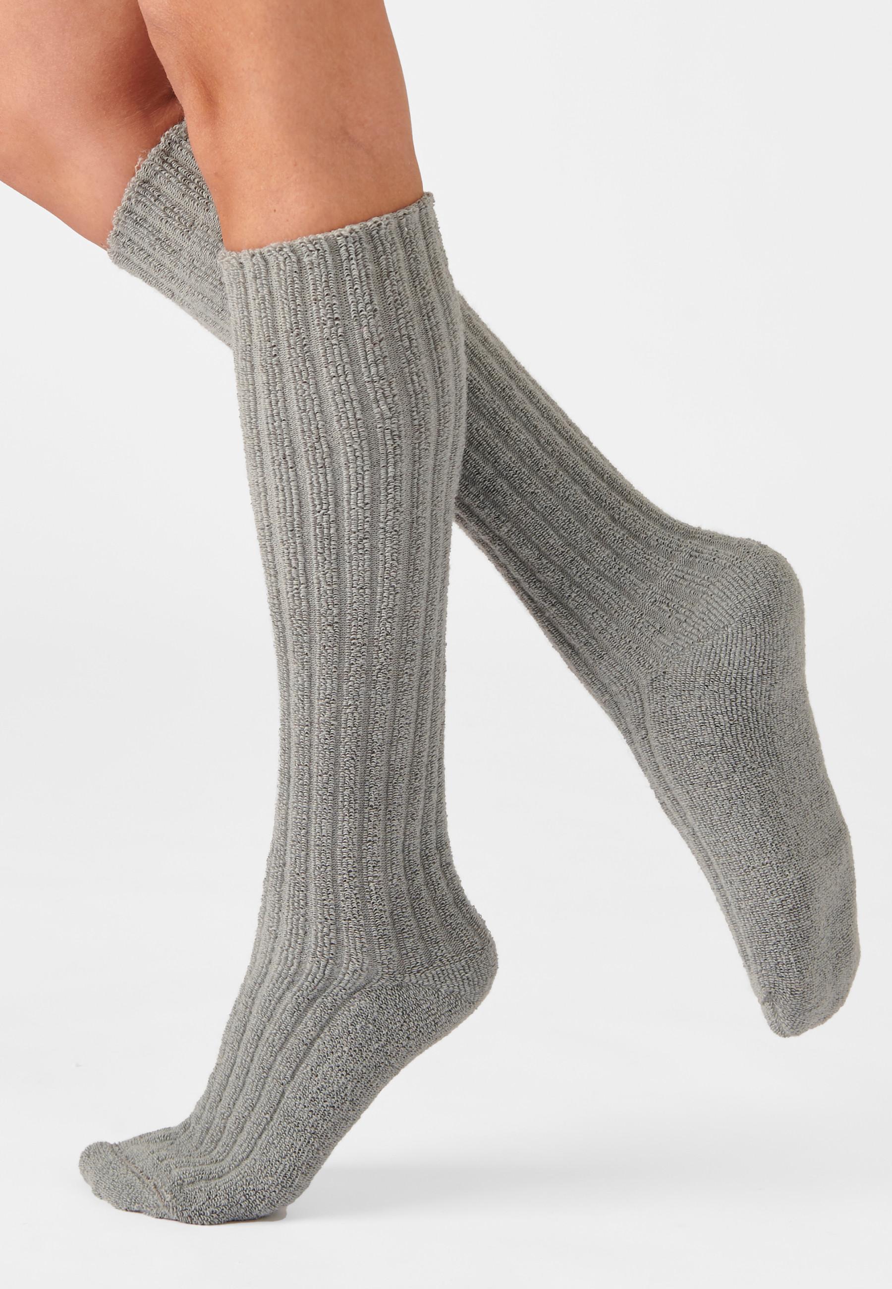Image of Rippstrick-kniestrümpfe Aus Thermolactyl-bouclé. Damen Grau 32