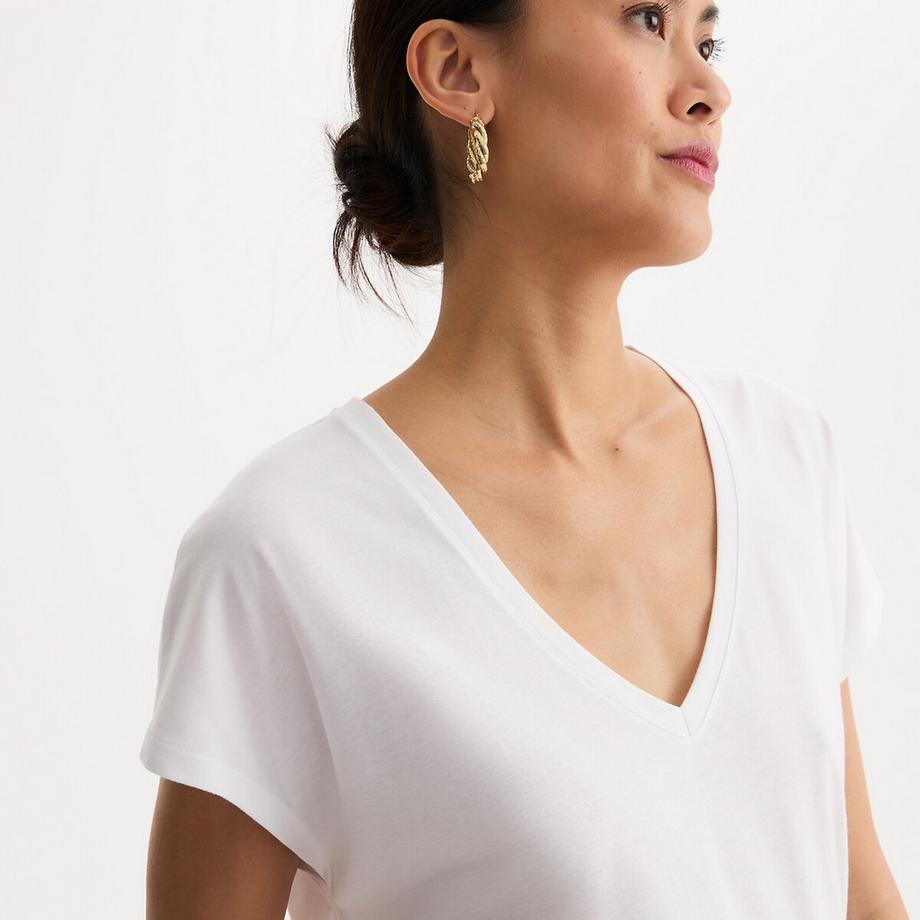 La Redoute Collections V-Ausschnitt T-Shirt  