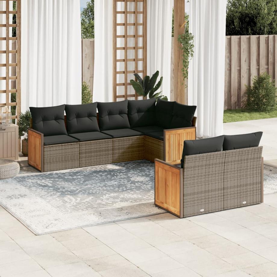 VidaXL set divano da giardino Polirattan  
