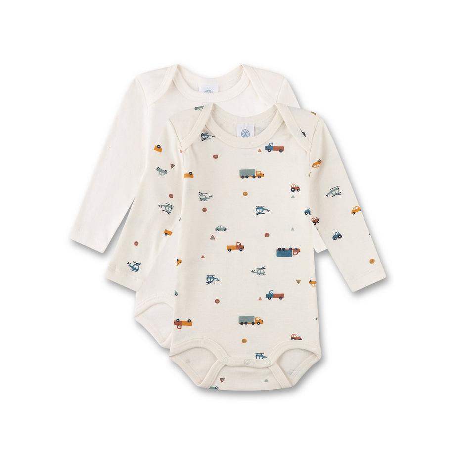 Sanetta  Jungen Body 2er Pack langarm Fahrzeuge 
