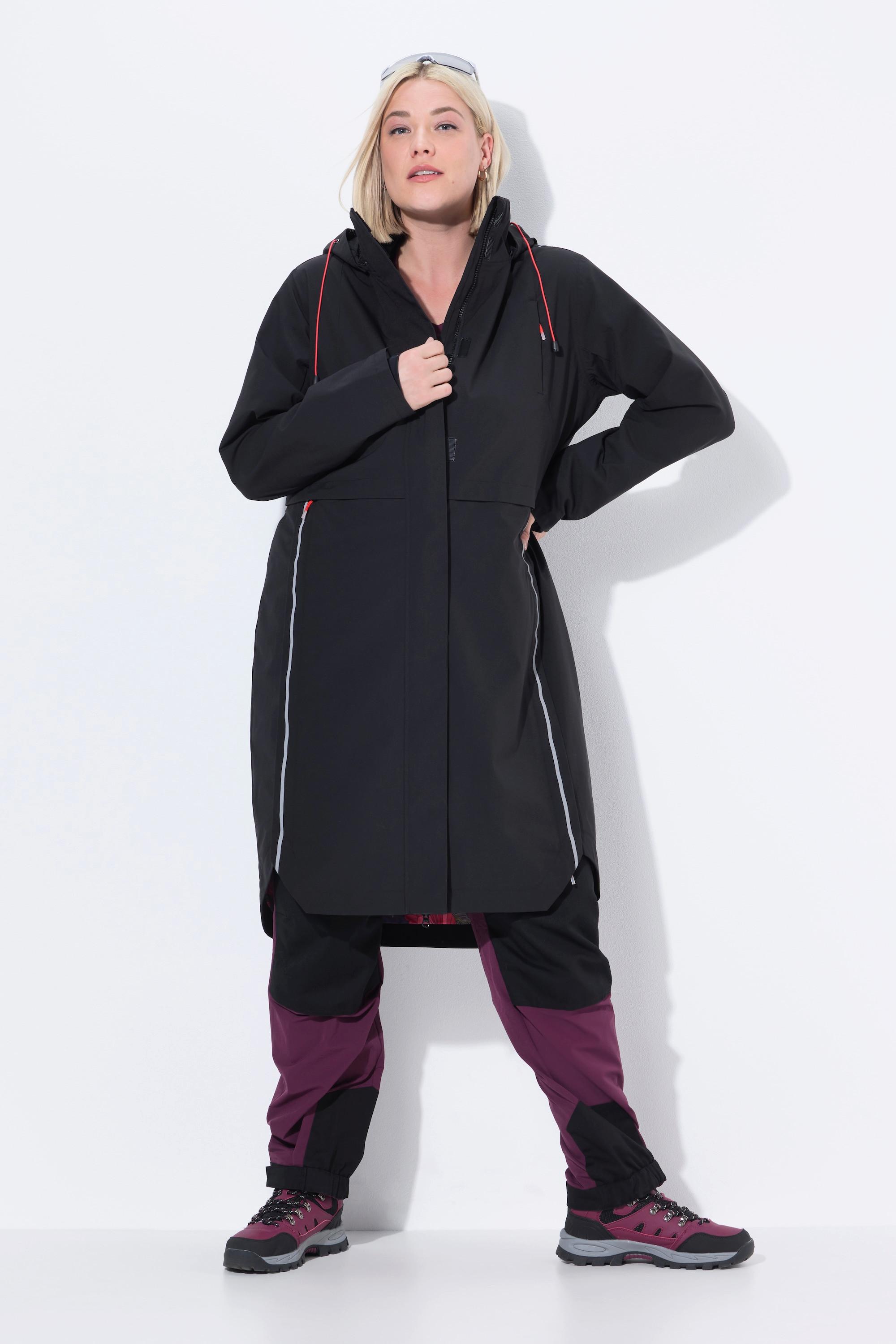 Ulla Popken Funktionsjacke wasserdicht Kapuze Zipptaschen  