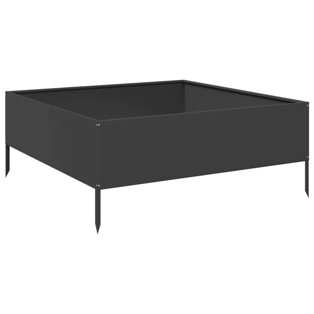 Vidaxl - Lit surélevé de jardin noir 100x100x25 cm acier