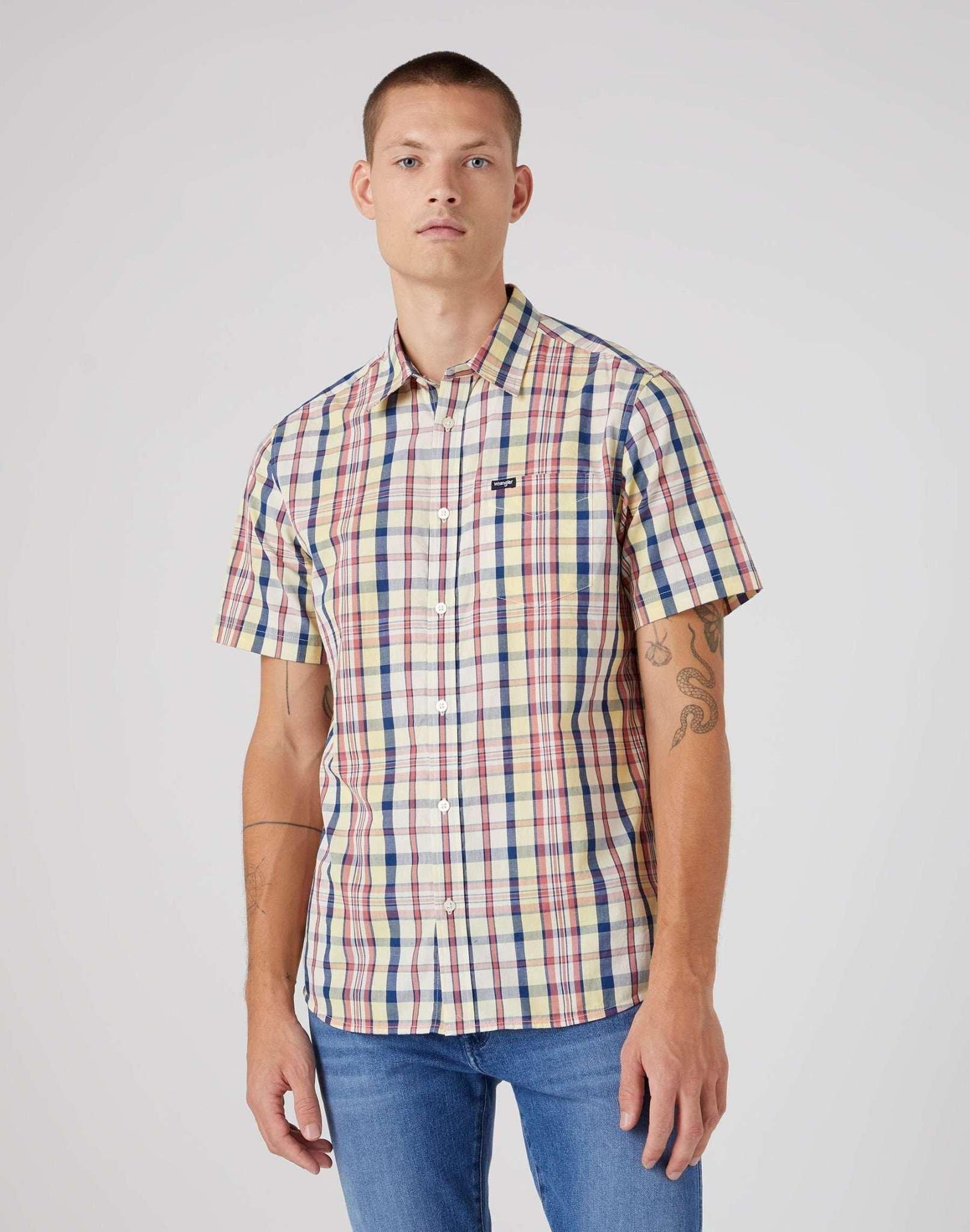 Image of Hemden Kurzarm One Pocket Shirt Unisex Gelb Bunt S