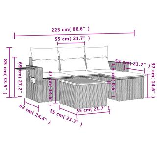 VidaXL Garten sofagarnitur poly-rattan  