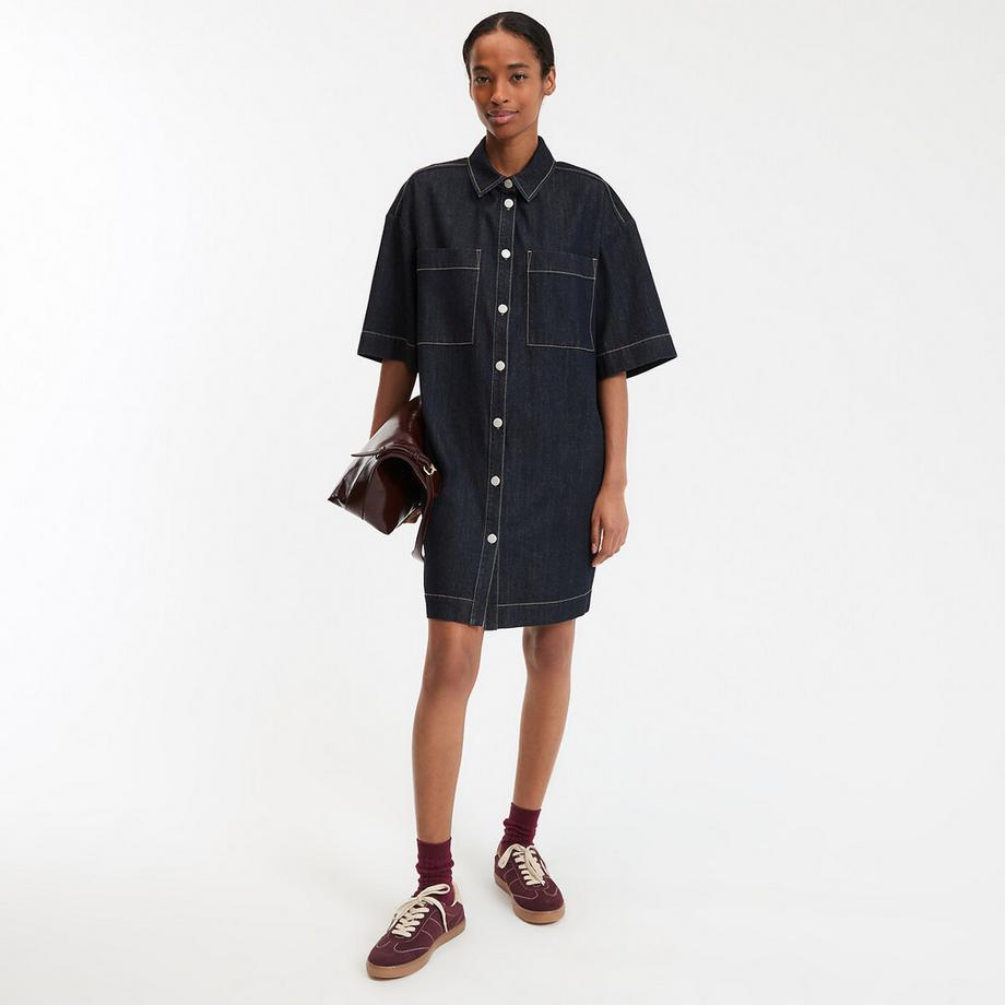 La Redoute Collections Kurzes Kurzarm Denim Hemdkleid  