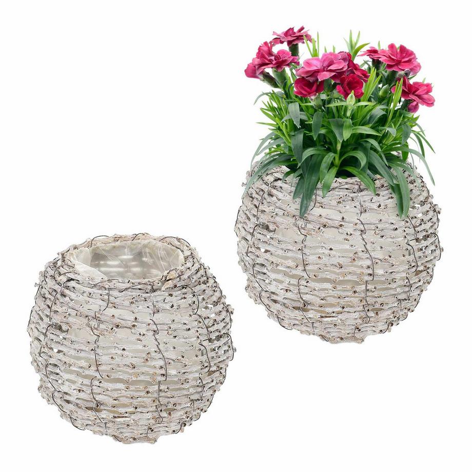 B2X Pot de fleurs rond - lot de 2  