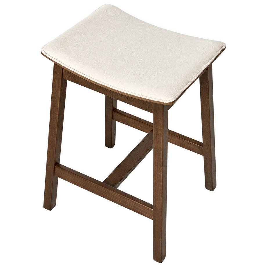 Beliani Lot de 2 tabourets de bar en Bois d'hévéa  DIXON  