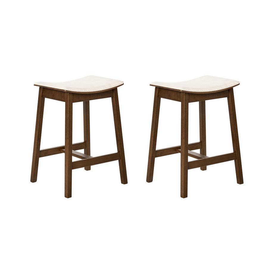 Lot de 2 tabourets de bar en Bois d'hévéa  DIXON