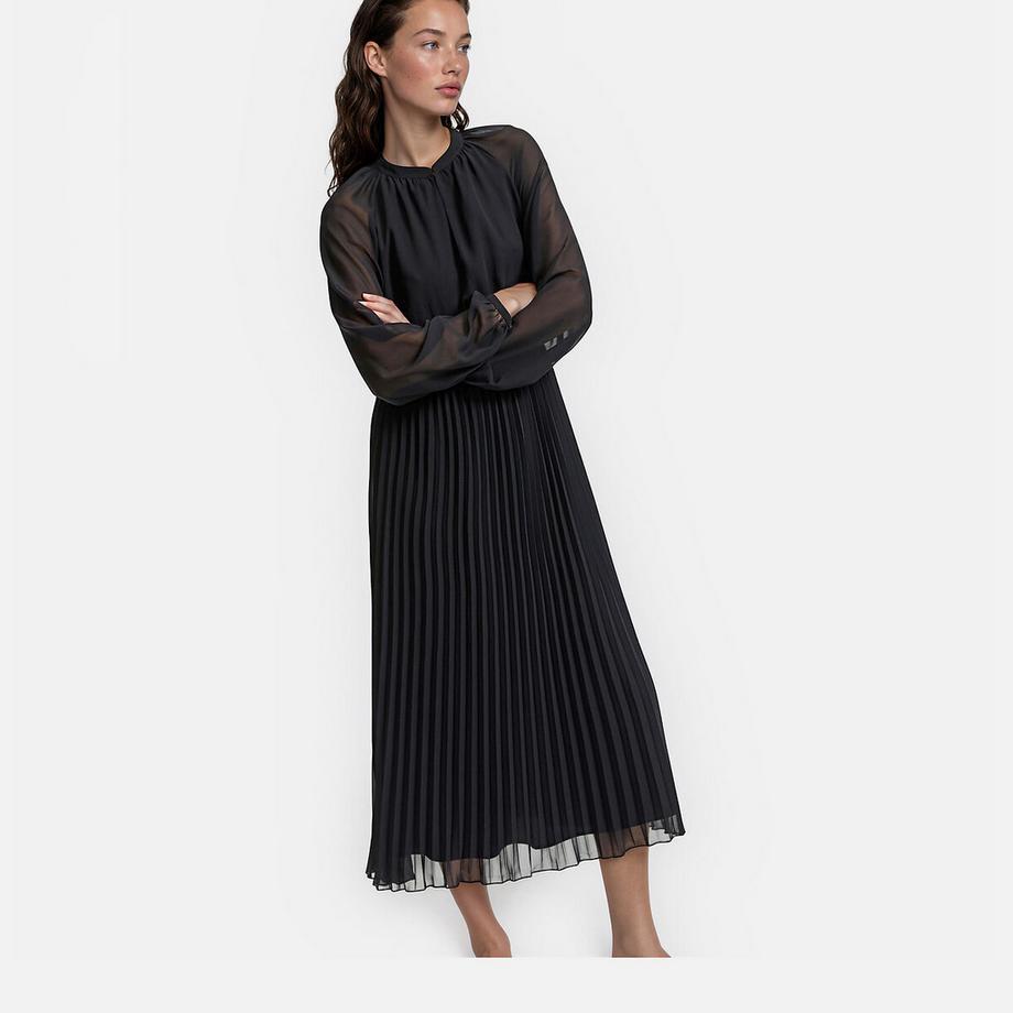 La Redoute Collections Langes Kleid mit langen Ärmeln und Rundhalsausschnitt  