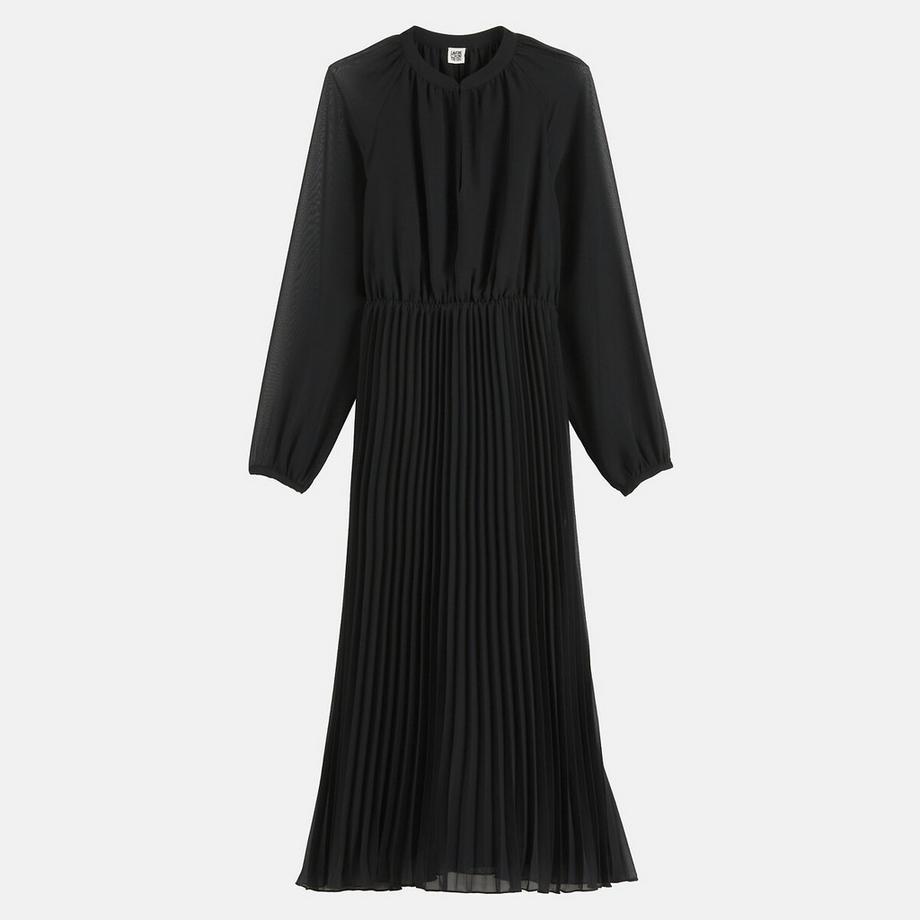 La Redoute Collections Langes Kleid mit langen Ärmeln und Rundhalsausschnitt  