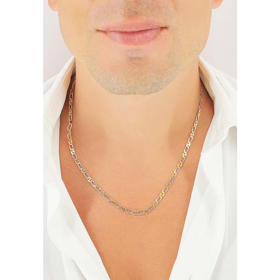 MUAU Schmuck  Collier Fantasie Bicolor Gelbgold-/Weissgold 750, 3.9mm, 45cm 