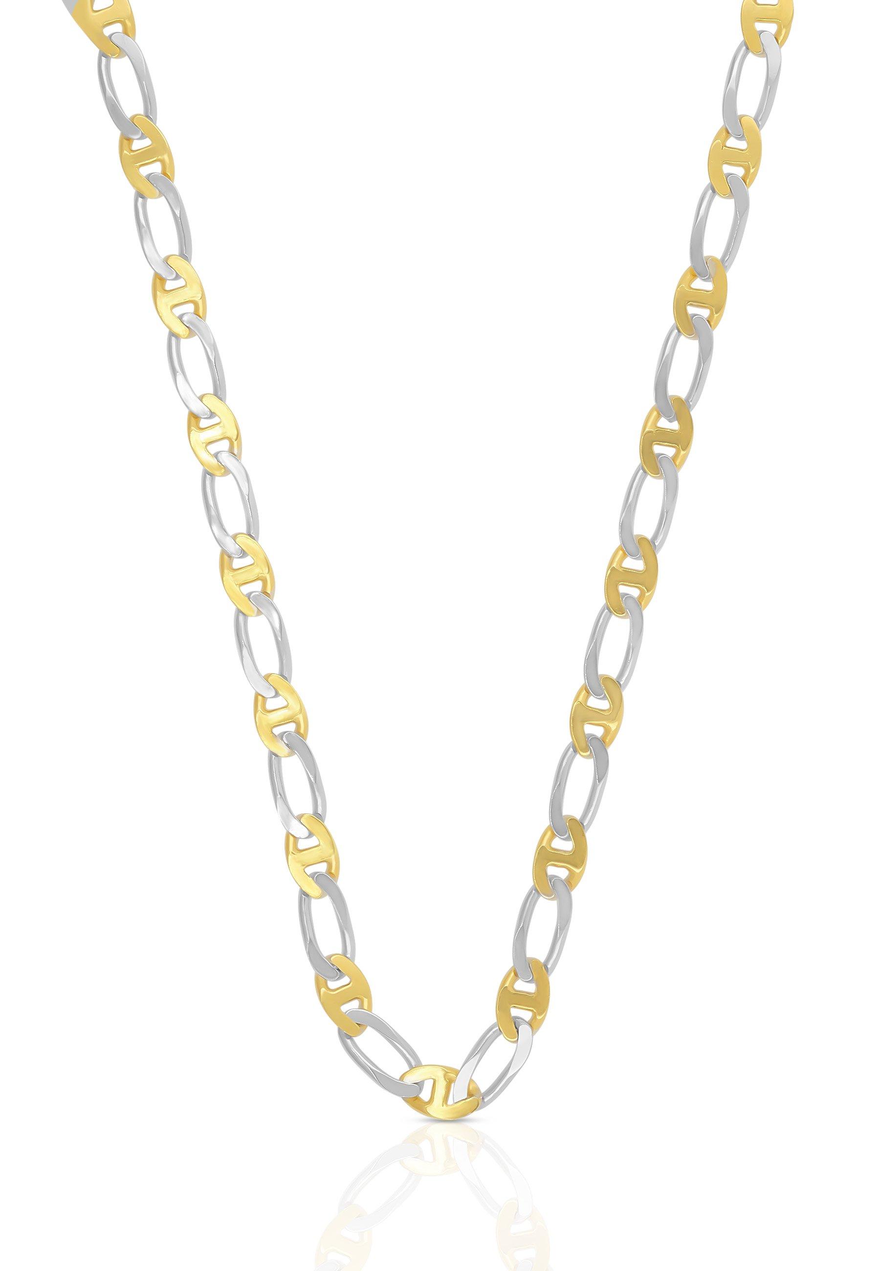 MUAU Schmuck  Collier fantaisie bicolore or jaune/or blanc 750, 3.9mm, 45cm 