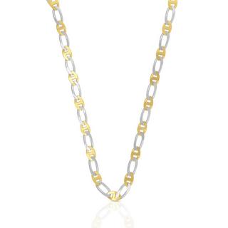 MUAU Schmuck  Collier fantaisie bicolore or jaune/or blanc 750, 3.9mm, 45cm 