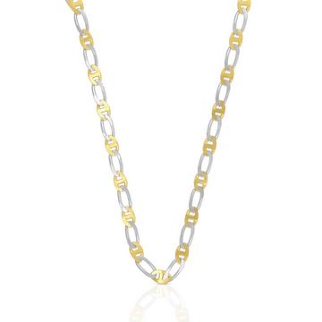 Collier fantaisie bicolore or jaune/or blanc 750, 3.9mm, 45cm